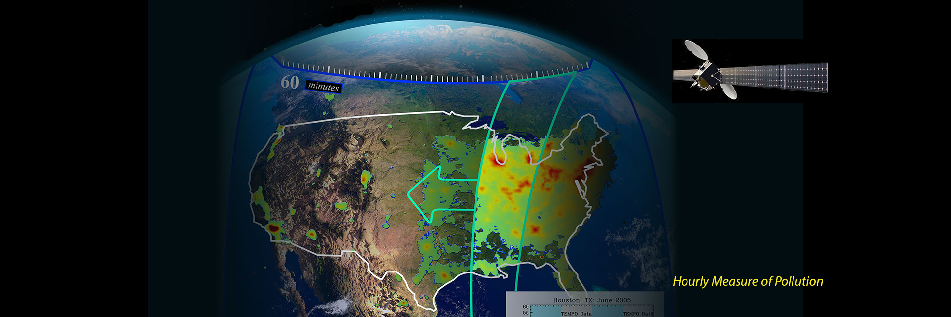 earth and satellite showing how pollution is detected