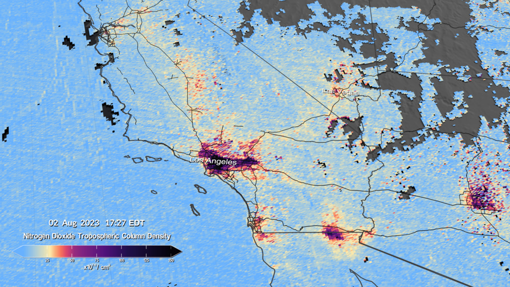 TEMPO first light NO2 image over California